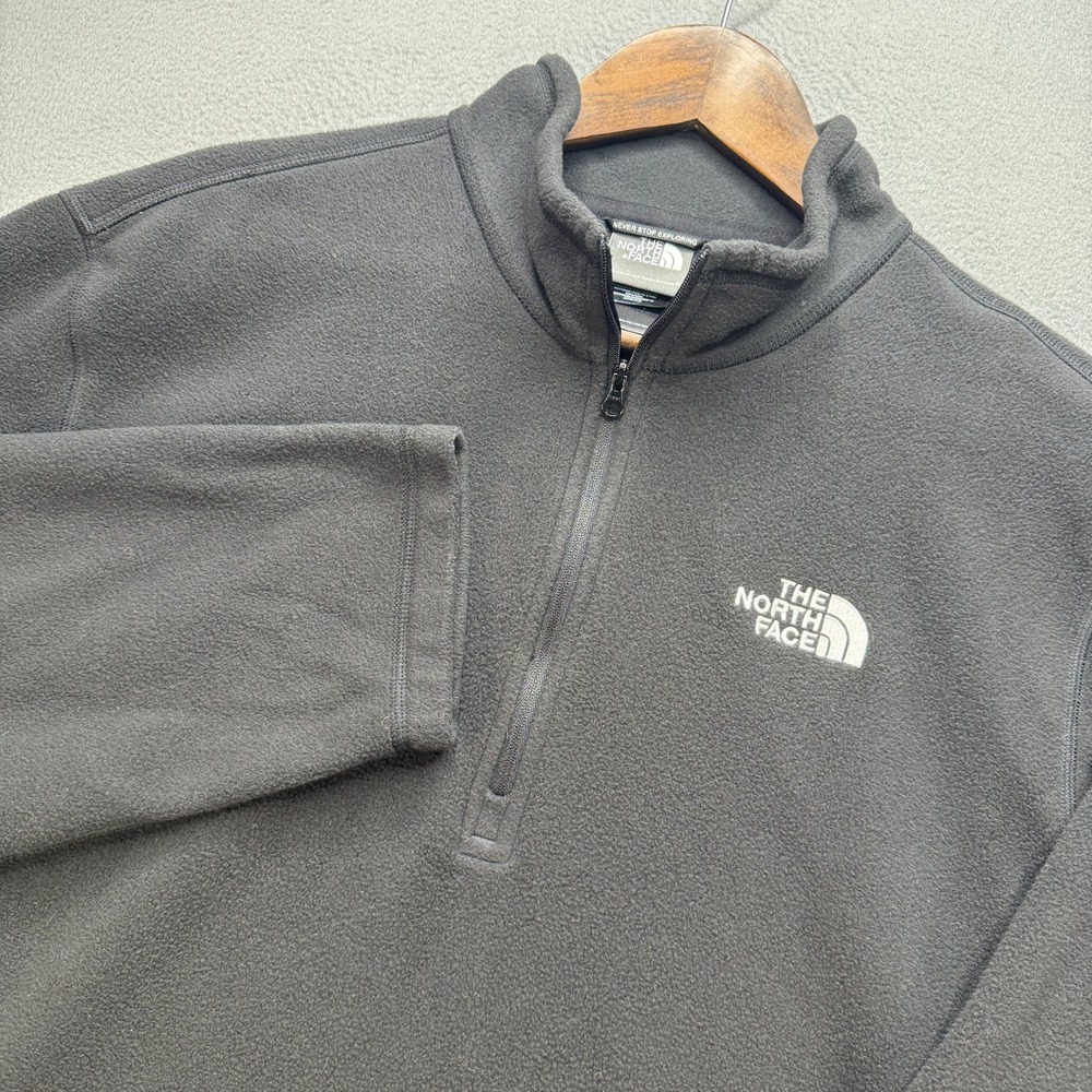 The North Face TKA 100 Fleece Pullover Mens XL Black Polyester 1/4 Zip Jacket